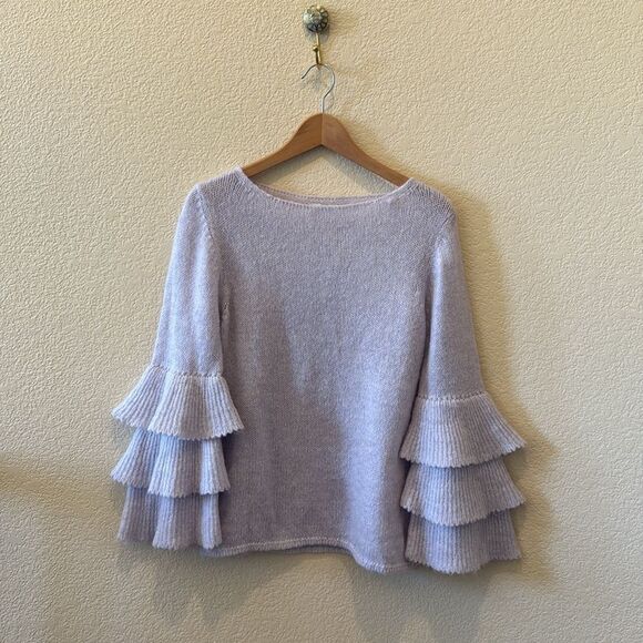 Gio Gio Made In Italy Lavender Tiered Sleeve Mohair Wool Sweater Medium - Picture 2 of 13